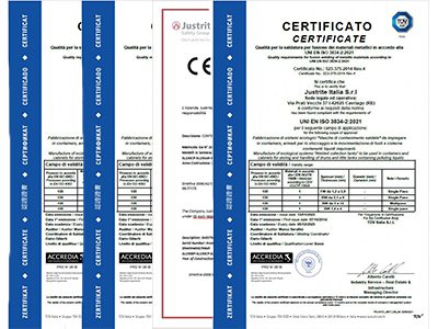 Certificazioni di sistema e prodotto Sall - Justrite Italia S.r.l. Certificazioni di sistema e prodotto Sall - Justrite Italia S.r.l.