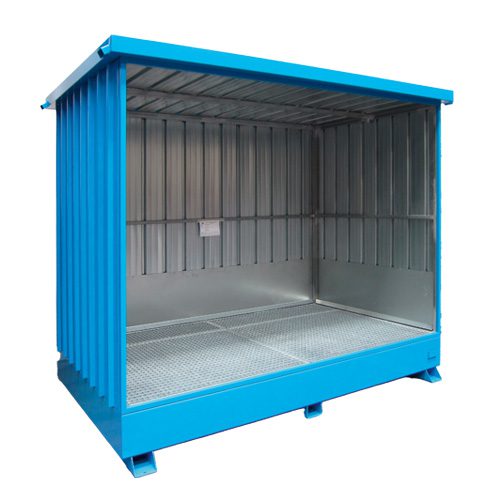 Modul container per lo stoccaggio di 2 IBC senza porte