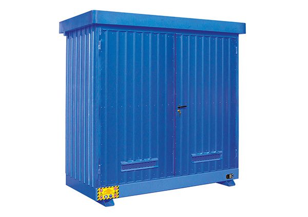 Modul container per 3 fusti da 200 L con porte battenti