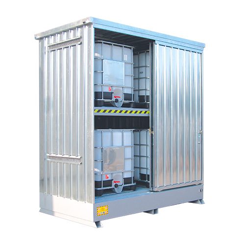 Modul container per 4 IBC su 2 livelli modello MCOK4PSZ Modul container a 2 livelli per lo stoccaggio di 4 IBC da 1000 L