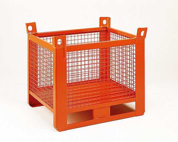 SR045 Contenitore in rete metallica portata 1500 Kg con slitte lato lungo