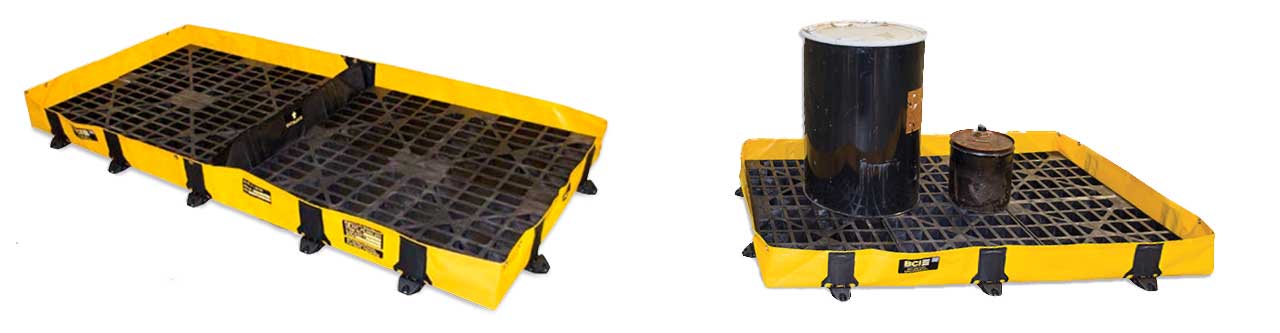 Optional grate for portable spill berms