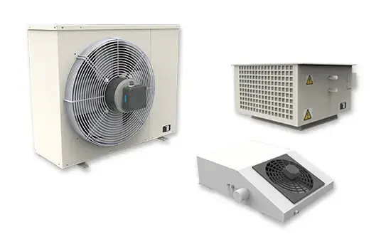 Componenti del sistema di climatizzazione installato su container a temperatura controllata