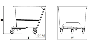 Dessin technique du godet basculant Essential Line