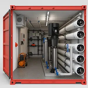 Container marittimo con impianto industriale