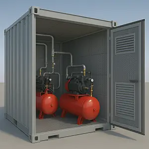 Container con compressori industriali