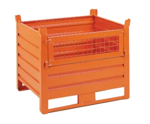 Conteneur en tôle avec porte grillagée sur le côté long SL023