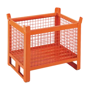 Mesh container with short side slide